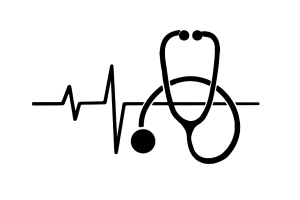 stethoscope and heart beat illustration