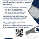 A flier with information about a study on Long COVID.