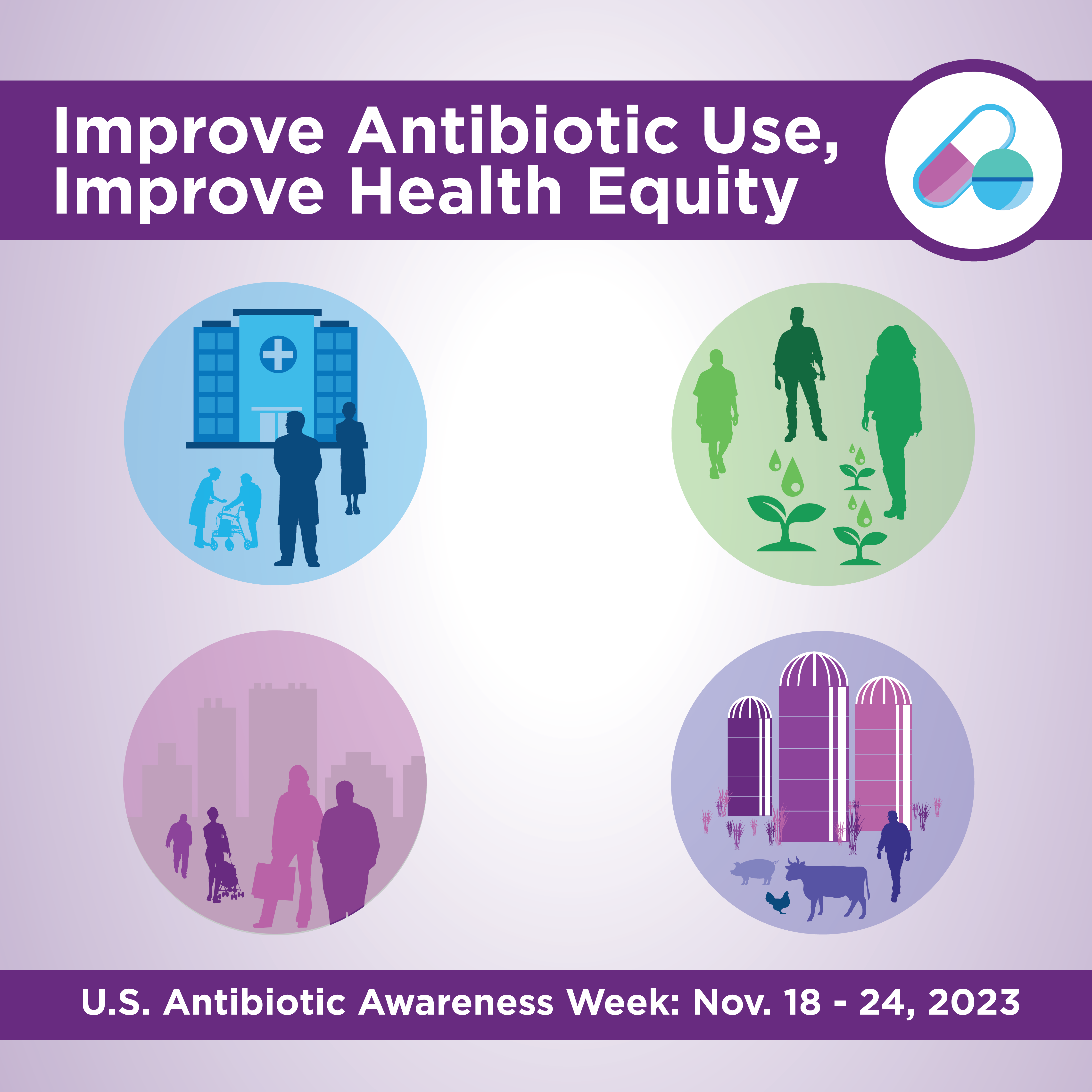 U.S. Antibiotic Awareness Week Graphic. Improve Antibiotic Use, Improve Health Equity