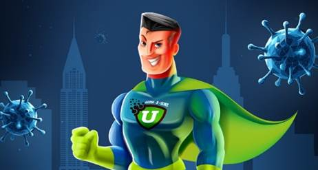 Superhero image fighting germs.
