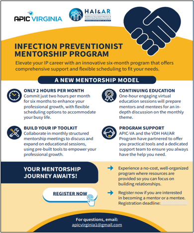 APIC-VA & VDH IP Mentorship Program Flyer