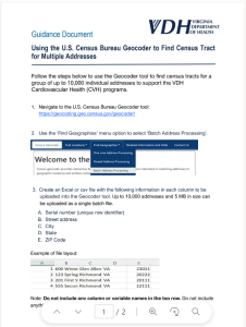 Instructions to use GEOCODE MULTIPLE ADDRESSES to identify their respective census tracts'?