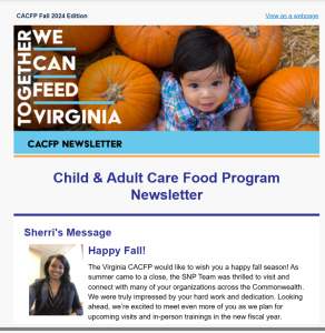 CACFP Fall Newsletter 2024