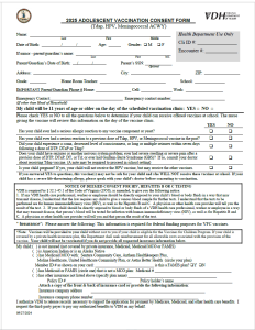 2025 Vaccination form image