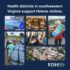 Health districts in southwestern Virginia support Helene victims.