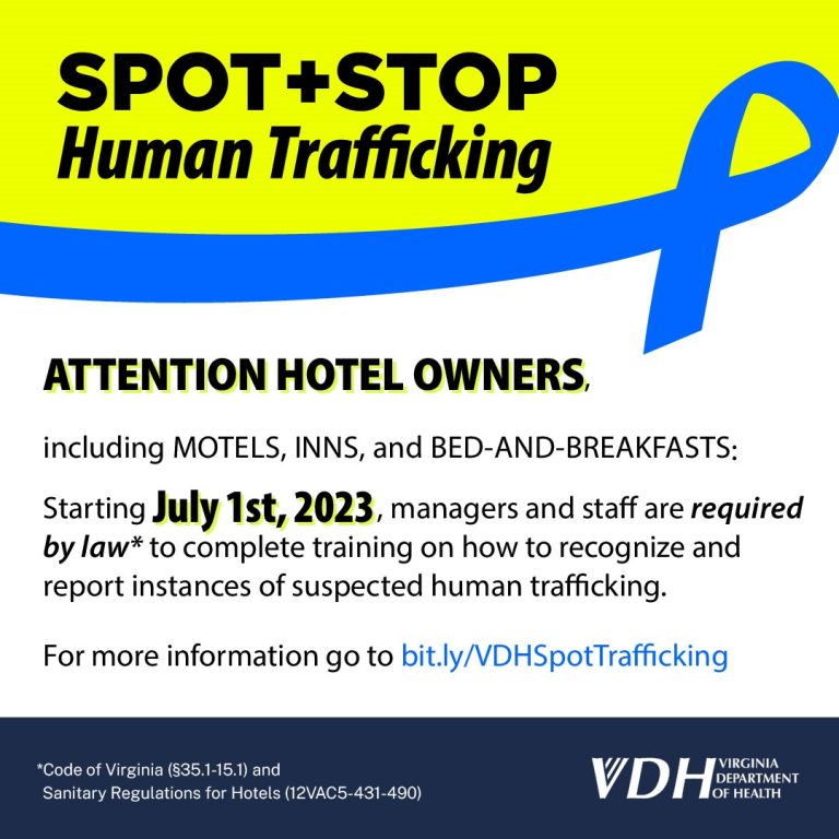 Human Trafficking Awareness for Hotels/Motels Chesterfield Health